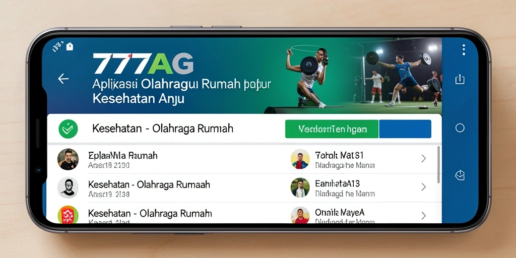 Antarmuka aplikasi 777AG untuk olahraga rumah yang memudahkan pengguna.