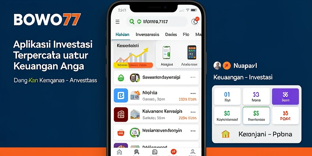 Tampilan antarmuka aplikasi BOWO77 yang sederhana dan menarik untuk investasi.