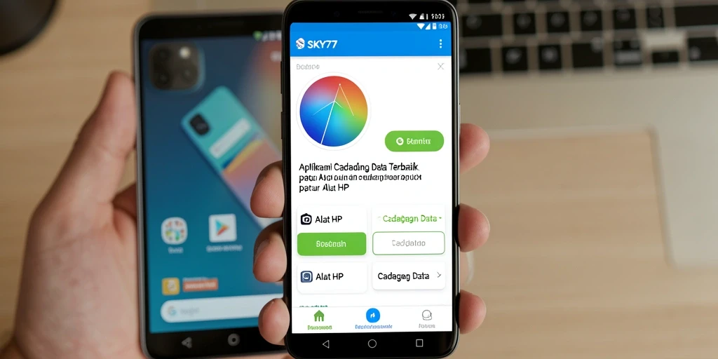 Tampilan antarmuka aplikasi Cadangan Data SKY77 yang ramah pengguna.