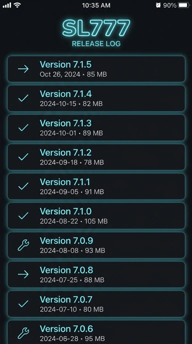 Riwayat Versi Aplikasi sl777 untuk Android